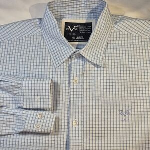 Versace Light Blue Checkered Dress Shirt
